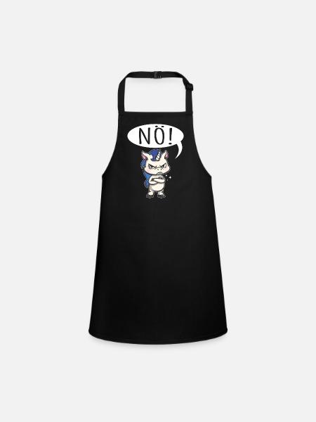 Nope Easy Nope Unicorn Girls Women Teens - Children's Apron - black - Front