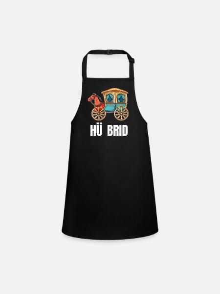 Hü Brid - Funny Hybrid Car - Horse - Children's Apron - black - Front