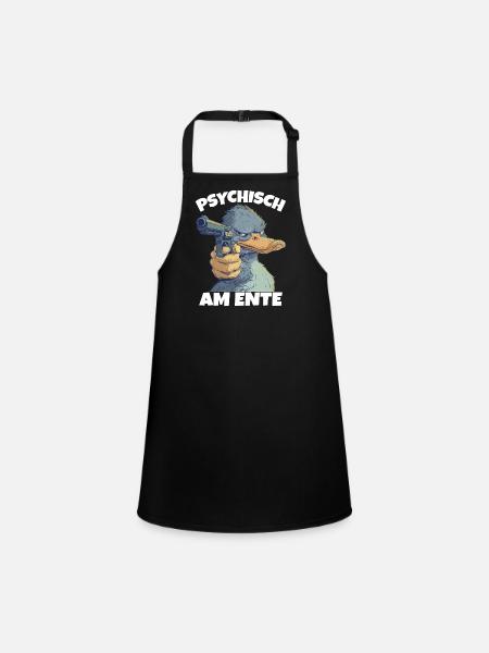 Psychically on the duck humorous duck joke - Children's Apron - black - Front