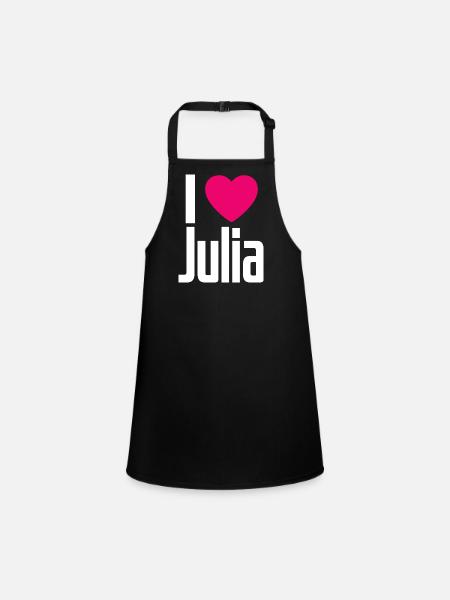 J’aime Julia Coeur rose J’aime Julia - Tablier Enfant - noir - Devant