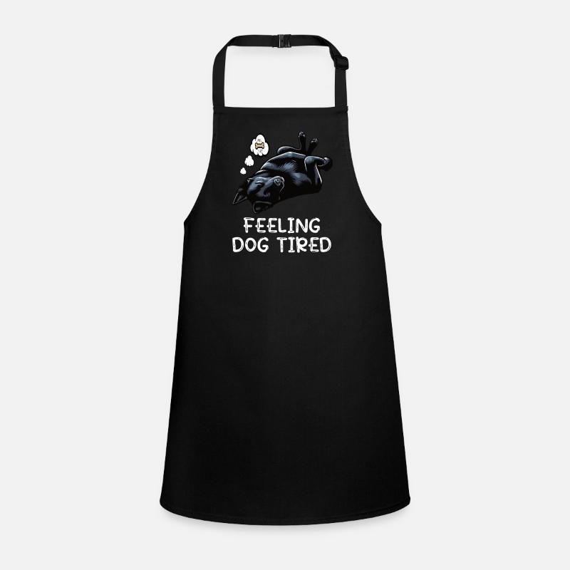 Feeling Dog Tired Black Shepherd Owner Children's Apron