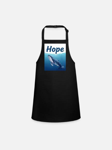 Hope Underwater Whale - Children's Apron - black - Front