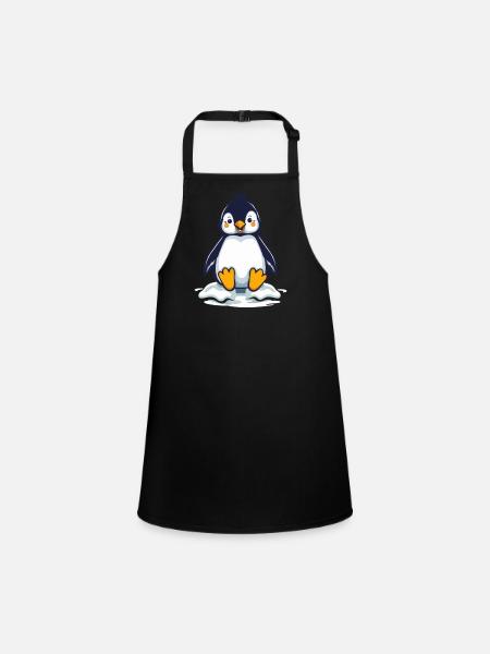 Pinguine Geschenk - Schürze für Kinder - Schwarz - Vorne