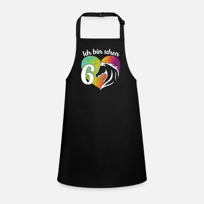 Ich bin schon 6 Geburtstagsshirt Mädchen Pferd Schürze für Kinder