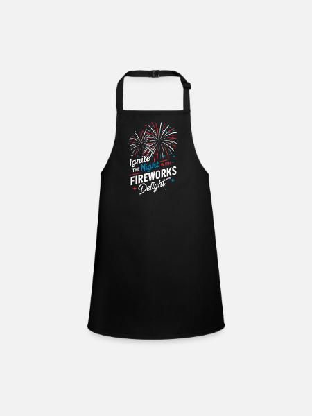 Pyrotechniker Feuerwerk Pyrotechnik - Schürze für Kinder - Schwarz - Vorne