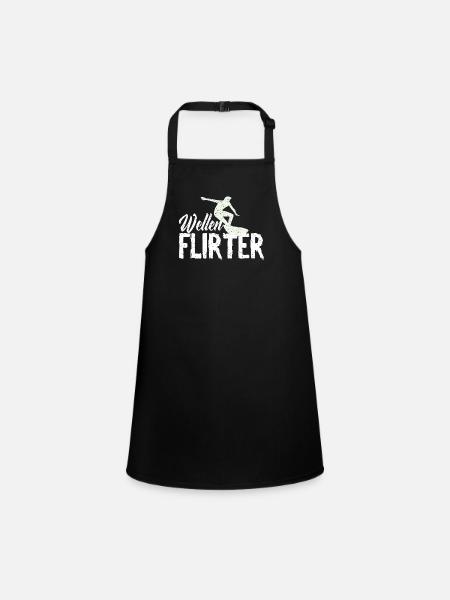 Surfen Wellenflirten Wellenreiter Surfer Surfboard - Schürze für Kinder - Schwarz - Vorne