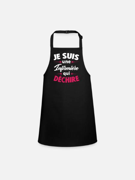 Je Suis Une Infirmière Qui Déchire - Tablier Enfant - noir - Devant