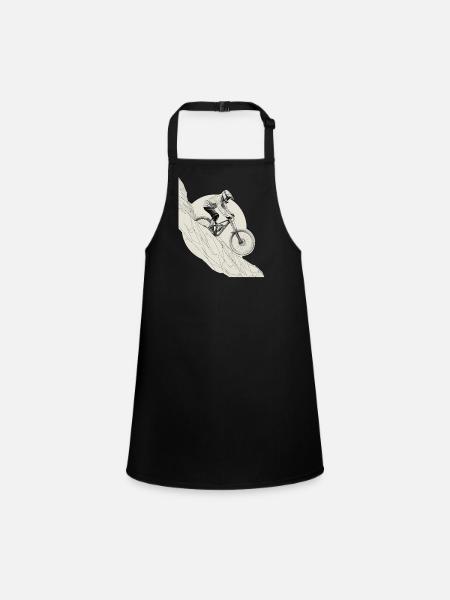 Mountain Bike Downhill Bike Tour Bike Design - Children's Apron - black - Front