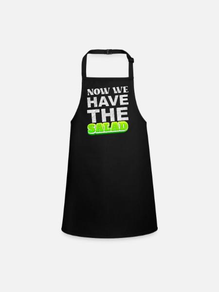 Denglish dictons cadeau je maintenant nous avons la salade - Tablier Enfant - noir - Devant