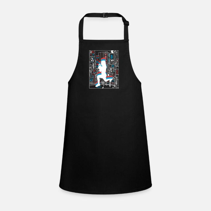 Vaporwave Synthwave Skyline HIIT Children's Apron