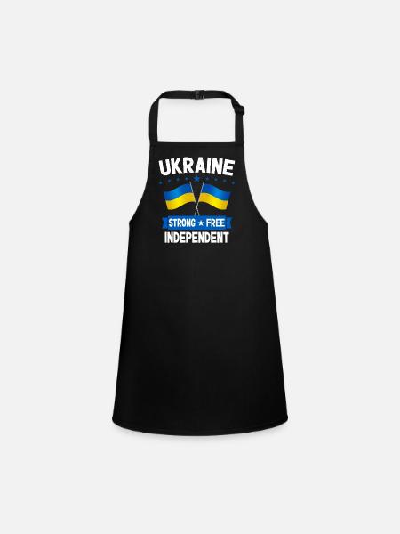 Ukraine - Schürze für Kinder - Schwarz - Vorne