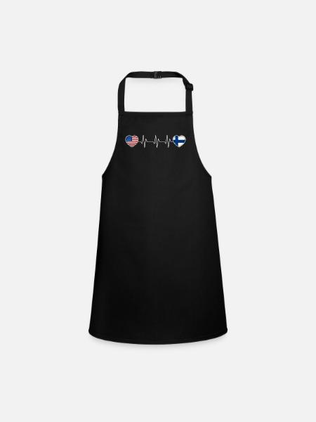 Finnland - Schürze für Kinder - Schwarz - Vorne