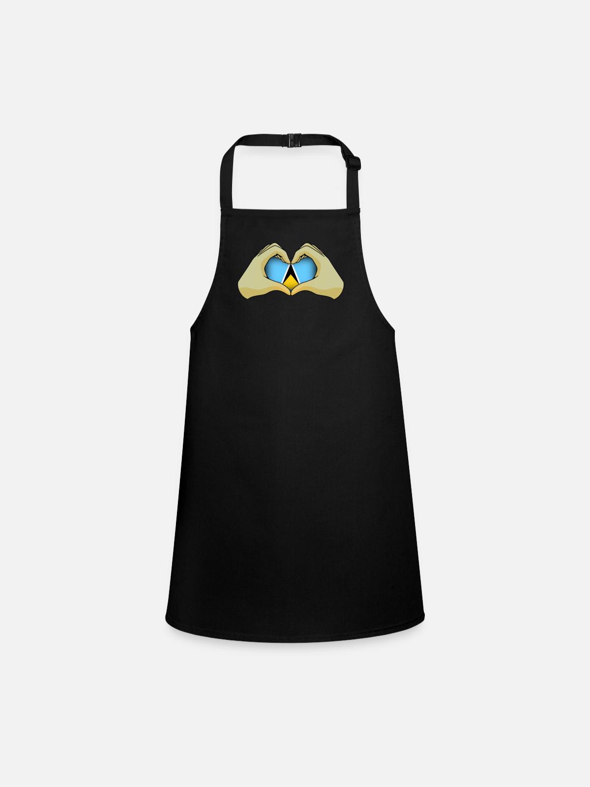 Saint Lucia - Children's Apron - black - Front