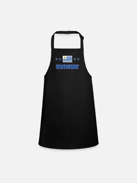 Uruguay - Children's Apron - black - Front