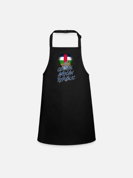 Central African Republic - Children's Apron - black - Front
