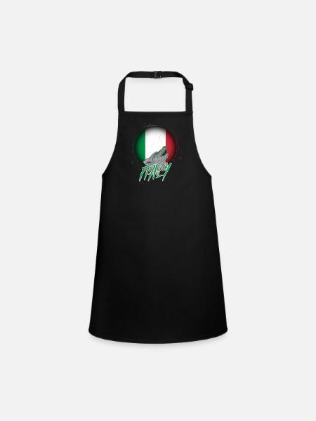 Italy - Children's Apron - black - Front