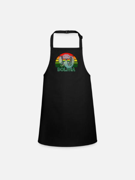 Bolivia - Children's Apron - black - Front