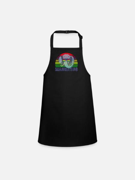 Mauritius - Children's Apron - black - Front