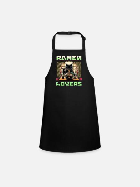 Ramen Japonais Cat Streetwear - Tablier Enfant - noir