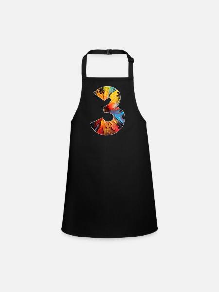 NUMBER 3 YEARS 3RD BIRTHDAY - Children's Apron - black - Front
