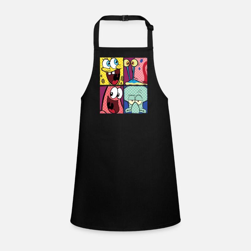 SpongeBob SquarePants, Gary, Patrick and Squidward - Children's Apron - black