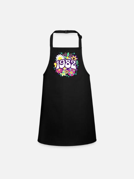 Groovy et Vintage 1982 40 Ans Anniversaire - Tablier Enfant - noir