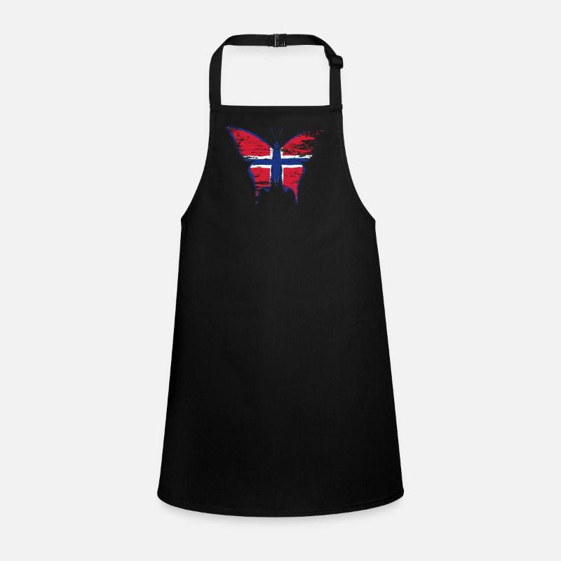 Norway flag butterfly blue Children's Apron