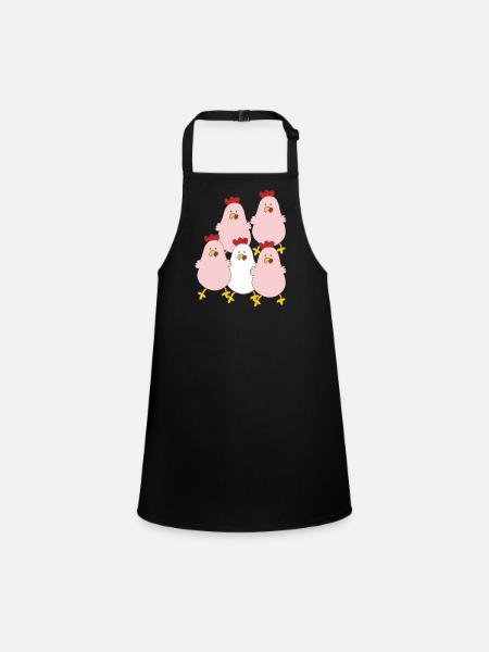 Group of chickens - Children's Apron - black - Front