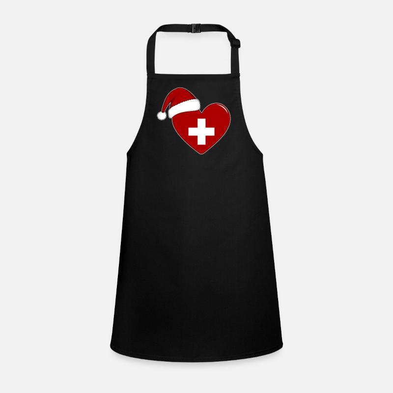 Coeur de Noël drapeau suisse Tablier Enfant