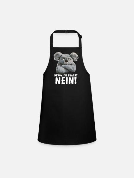 Koala mignon Koala ours avant que je demande non - Tablier Enfant - noir - Devant
