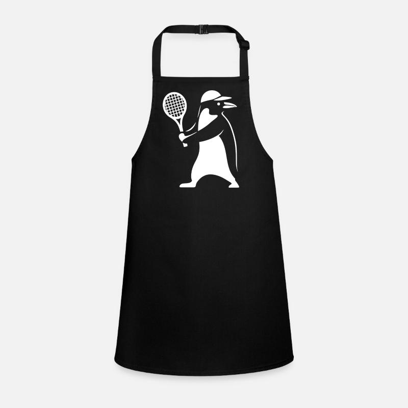 Minimalist Penguin Tennis Backhand Player Children's Apron
