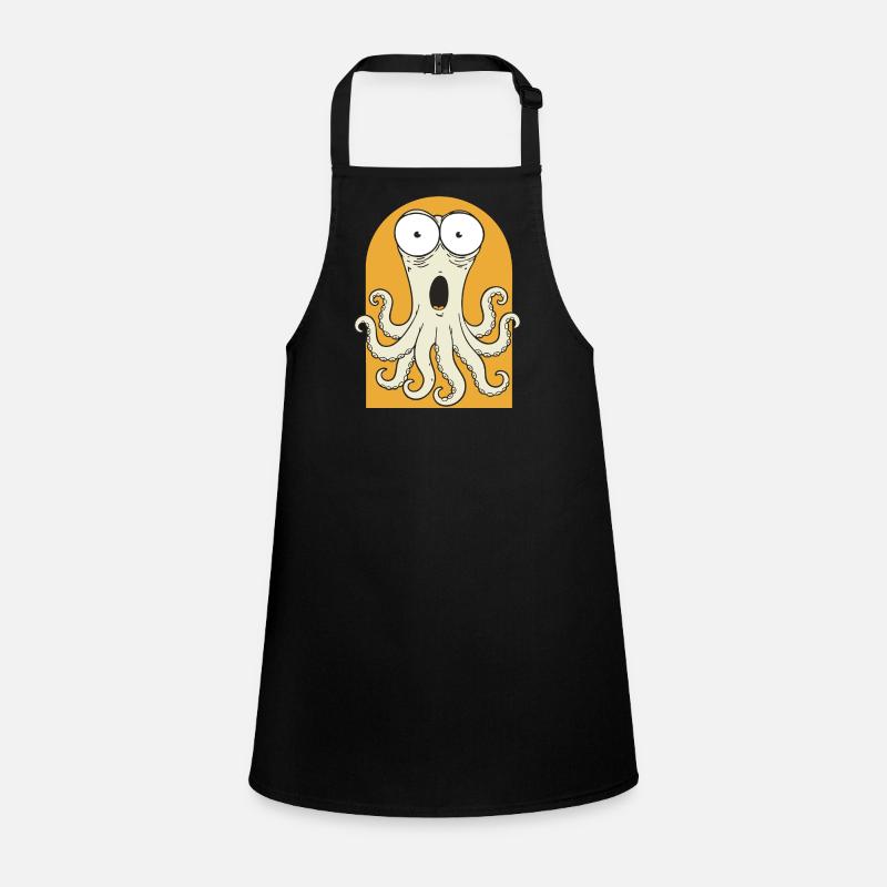 Surprised octopus on orange Children's Apron
