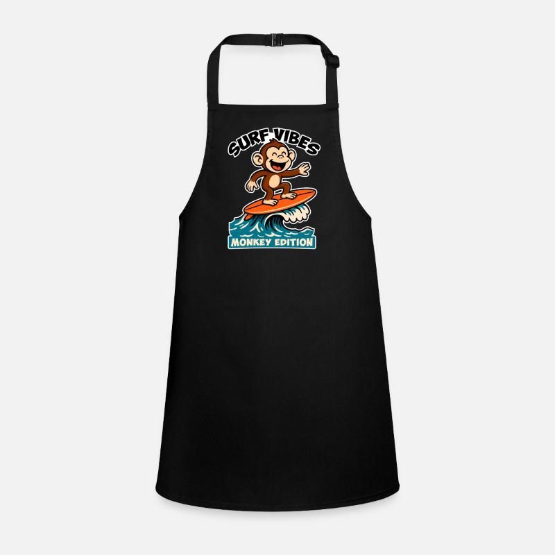 Surf Vibes, monkey edition. Happy surfing monkey Children's Apron