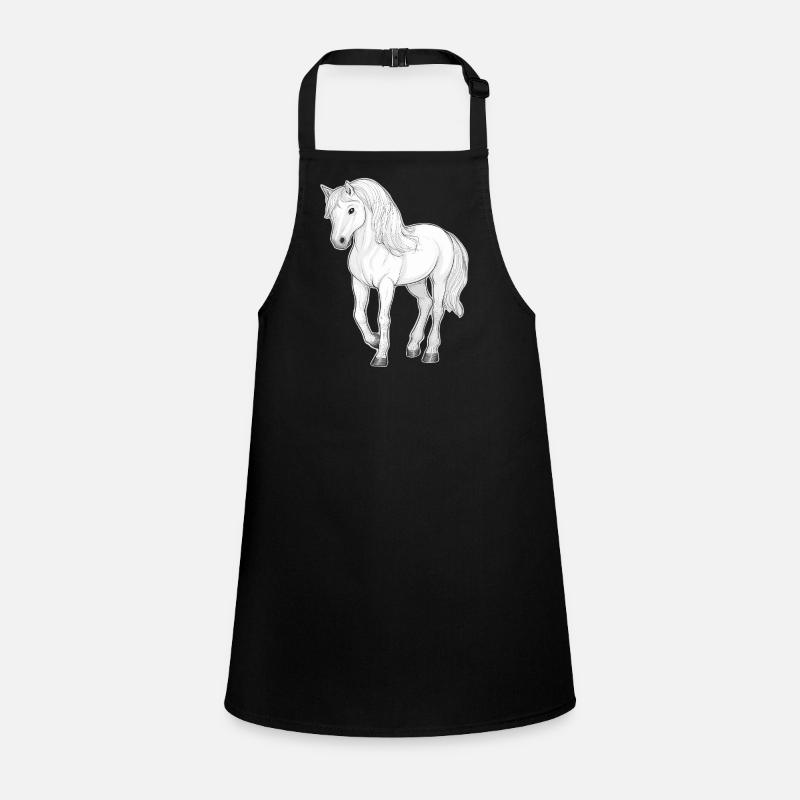 Weißes Pferd Schürze für Kinder