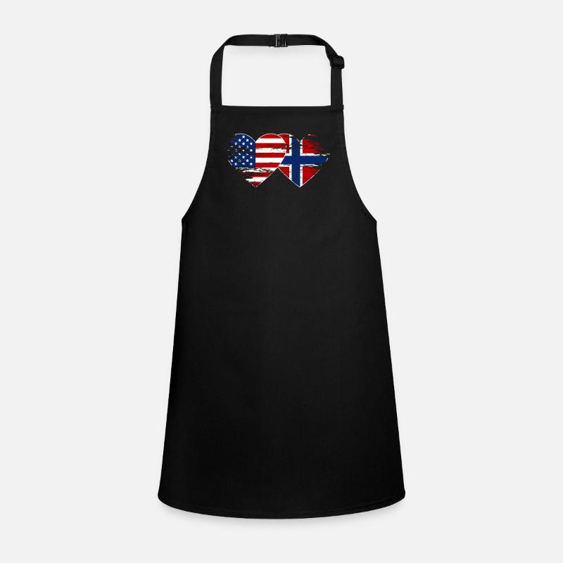 États-Unis Drapeau de la Norvège utilisé coeur - Tablier Enfant - noir