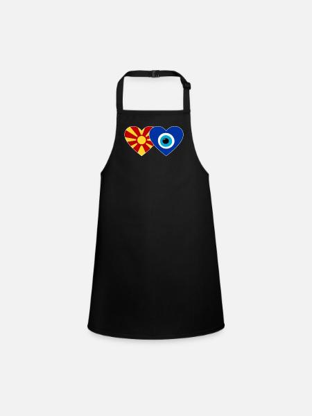 Macedonia Nazar Pearl Flag - Children's Apron - black - Front
