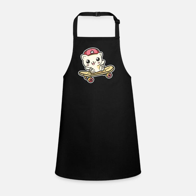 Skateboarder Cat Children's Apron