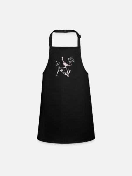 Football Saying I love this game Catch Receiver - Children's Apron - black - Front