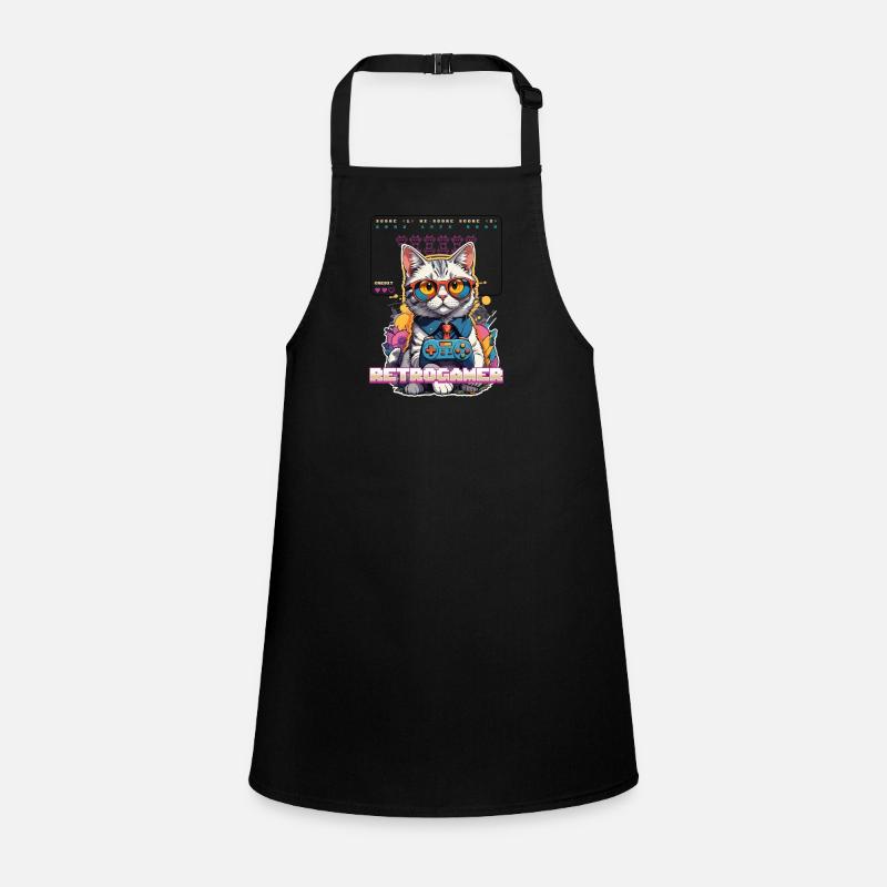 Retro Gaming Cat: Retrogamer with Controller Children's Apron