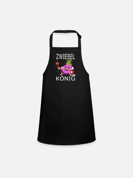 Zwiebel König - Schürze für Kinder - Schwarz - Vorne