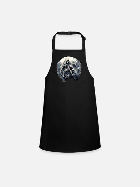 Furchtlose Fahrt Mit Dem Sensenmann: Eine Reise - Schürze für Kinder - Schwarz - Vorne