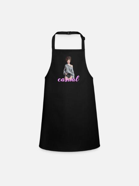 Casual look with style and confidence - Children's Apron - black - Front