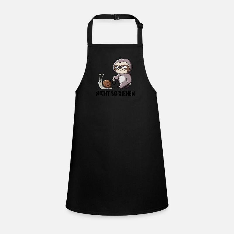 Not so pull sloth with snail humor Children's Apron