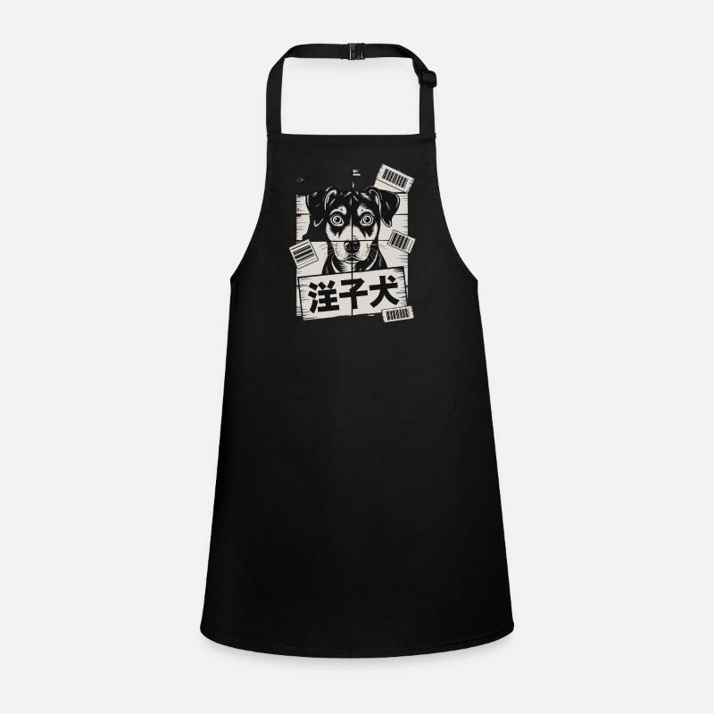 Cute Dog With Barcode Poster Children's Apron