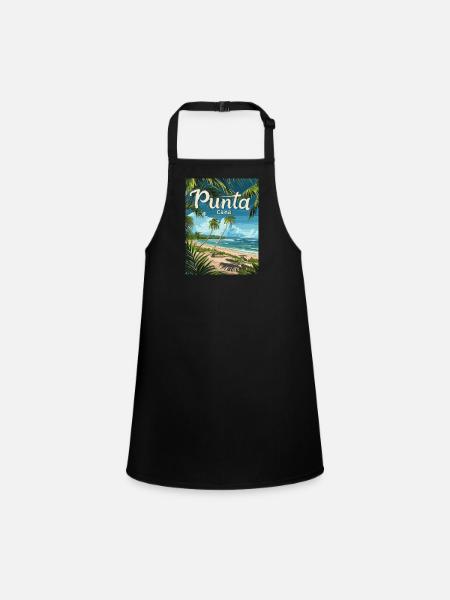 Tropical Punta Cana Beach Palmiers paradisiaques - Tablier Enfant - noir - Devant