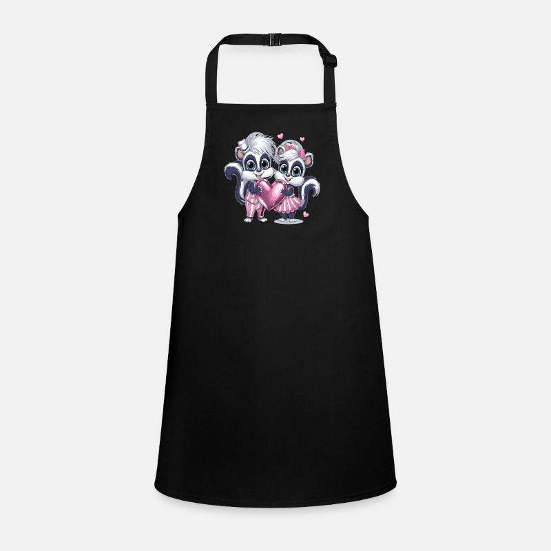 Cute Skunk Couple With Heart For Valentine's Day Children's Apron