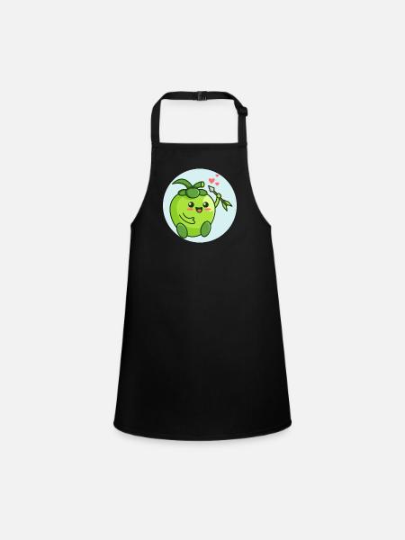 Pomme mignonne bio - Tablier Enfant - noir - Devant