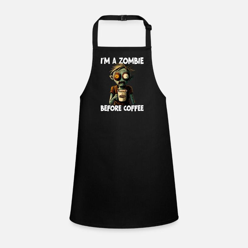 Ich bin ein Zombie vor dem Kaffee Schürze für Kinder