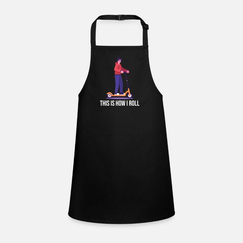 Scootering This Is How I Roll - Children's Apron - black
