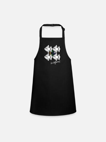Be different - Pisces - swimming against the tide - Children's Apron - black - Front